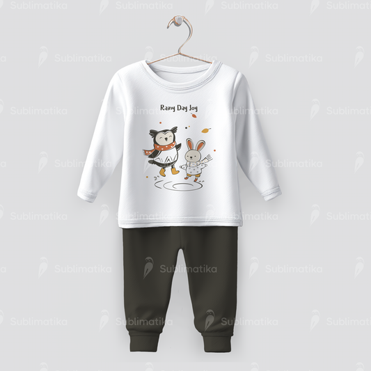 Autumn Puddle Fun Owl and Bunny