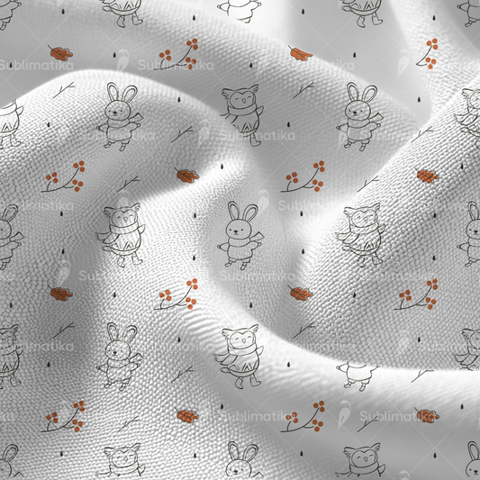 Owl and Bunny Rain Stroll_Pattern