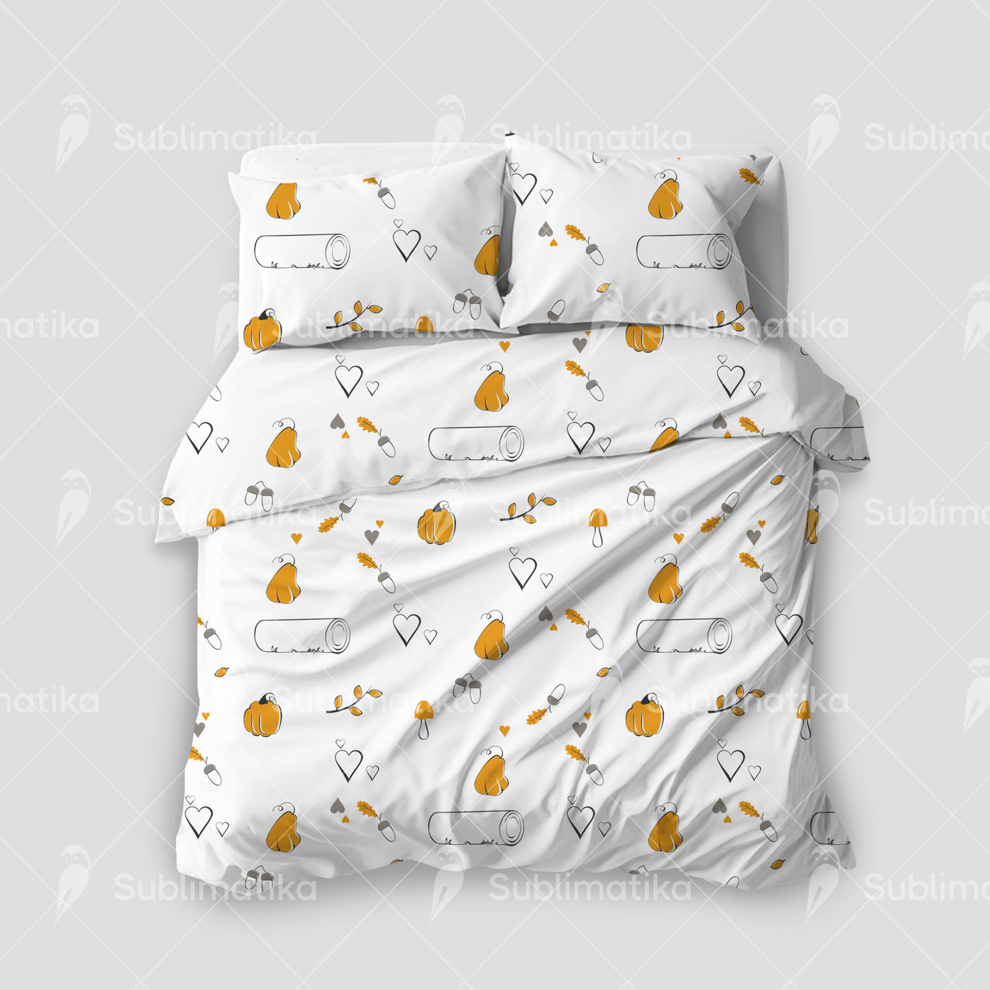 Autumn Log with Pumpkins_Pattern