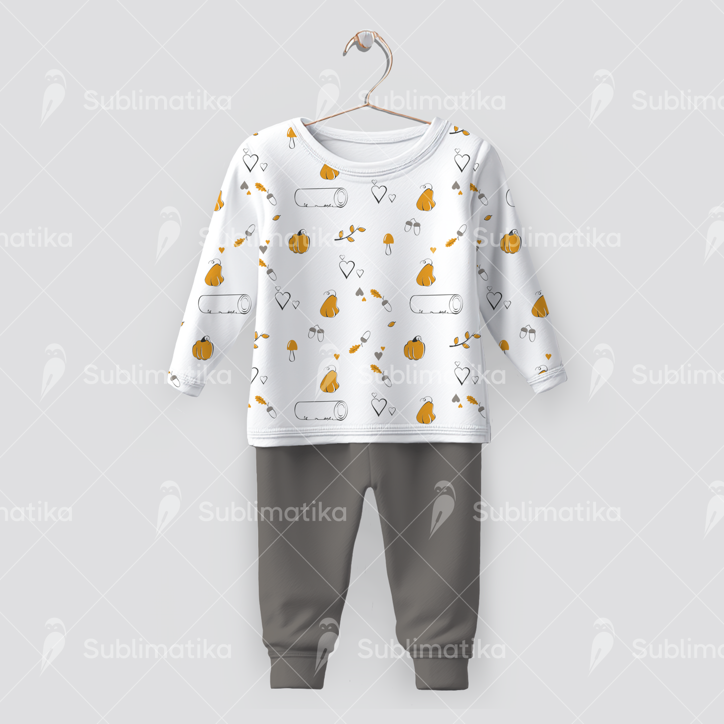 Autumn Log with Pumpkins_Pattern