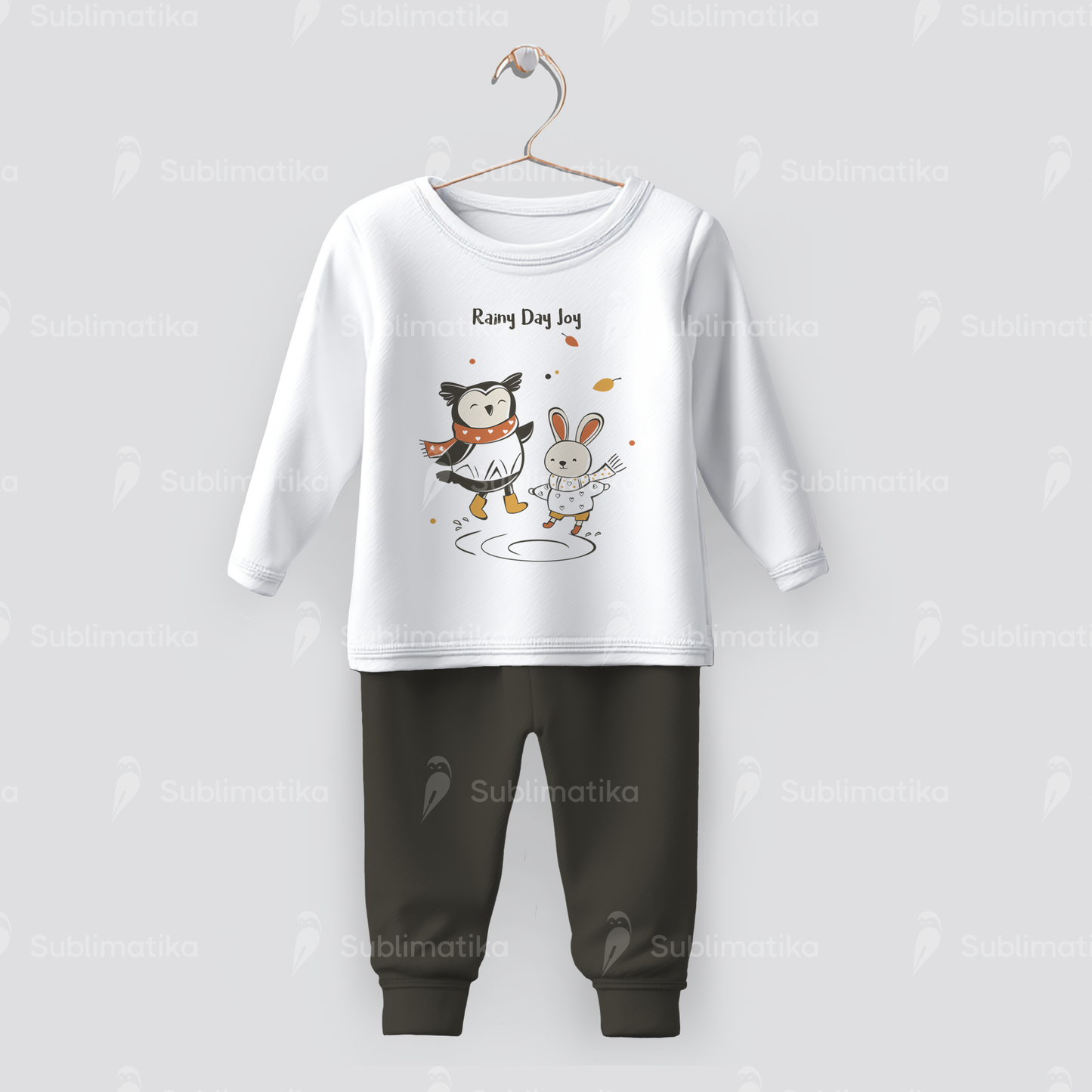 Autumn Puddle Fun Owl and Bunny