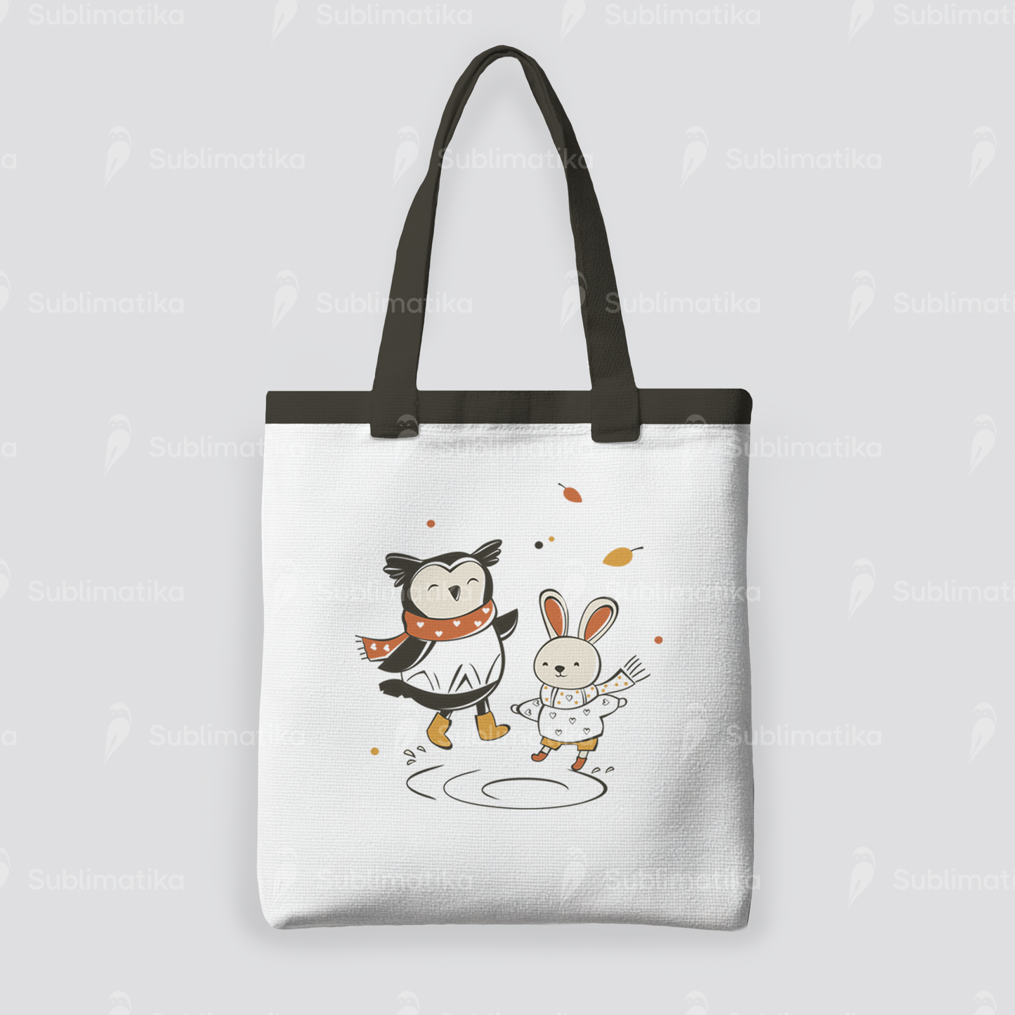 Autumn Puddle Fun Owl and Bunny