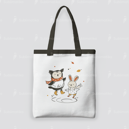 Autumn Puddle Fun Owl and Bunny