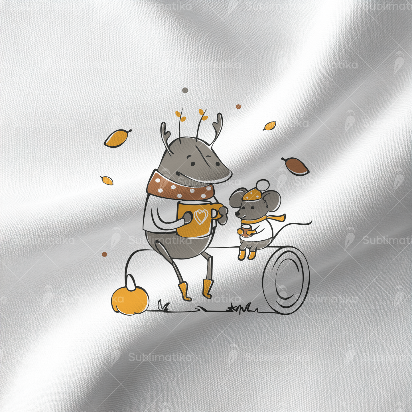 Beetle and Mouse Autumn Tea Time