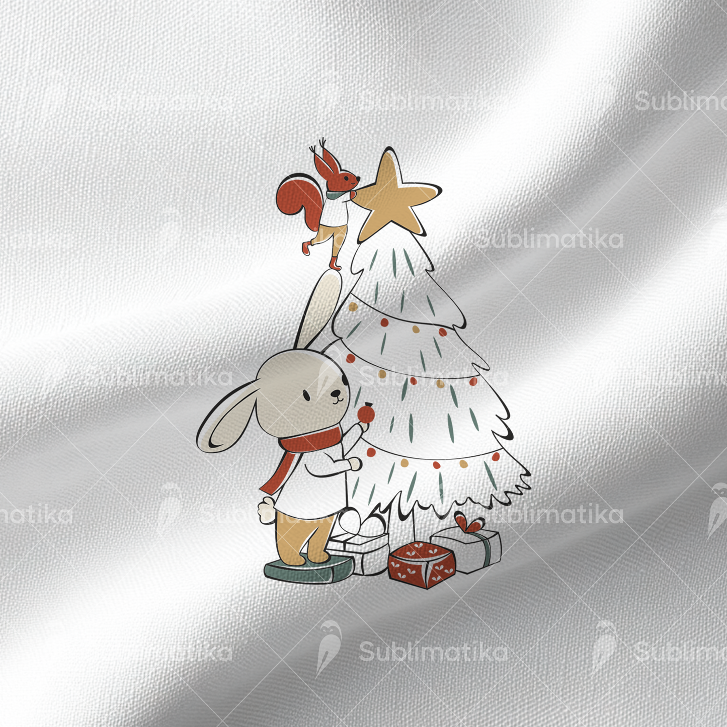 Christmas Tree Magic Bunny & Squirrel