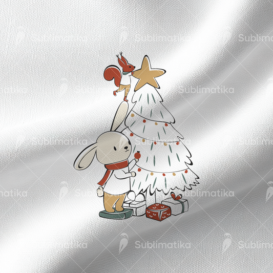 Christmas Tree Magic Bunny & Squirrel