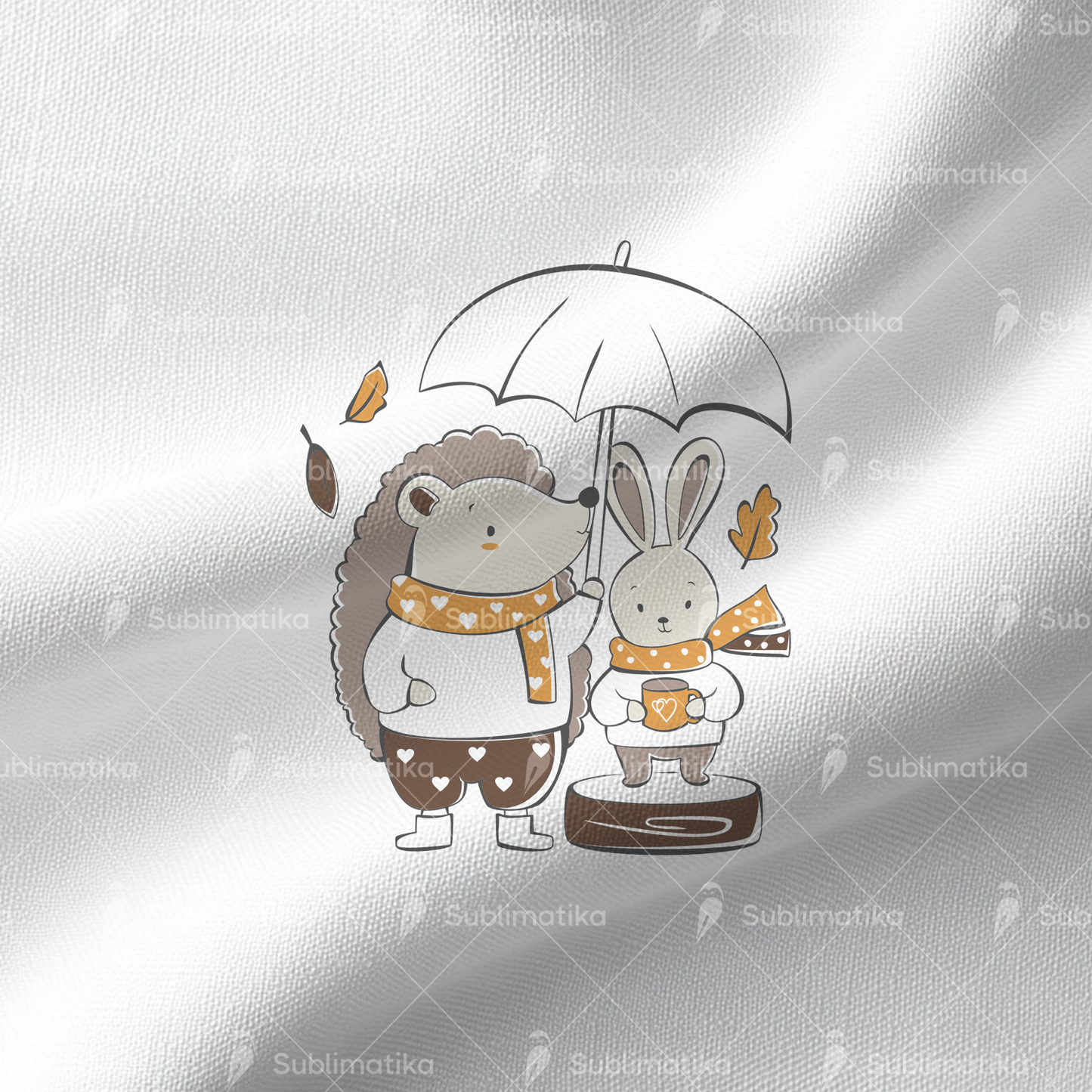 Hedgehog & Bunny in the Rain