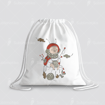 Knitting Ladybug on a Stump