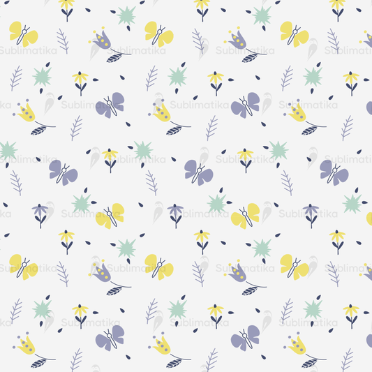 Spring Butterfly Flowers Pattern