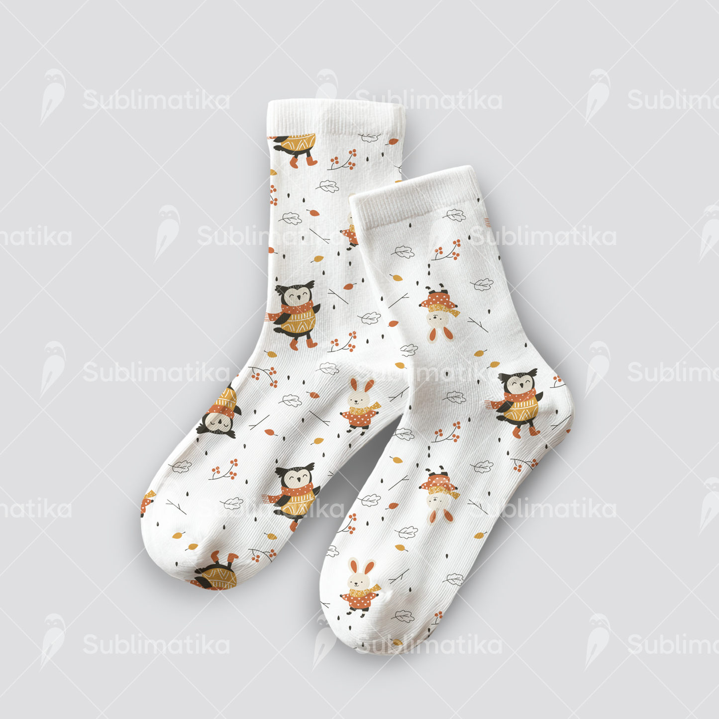 Owl & Bunny in the Rain_Pattern