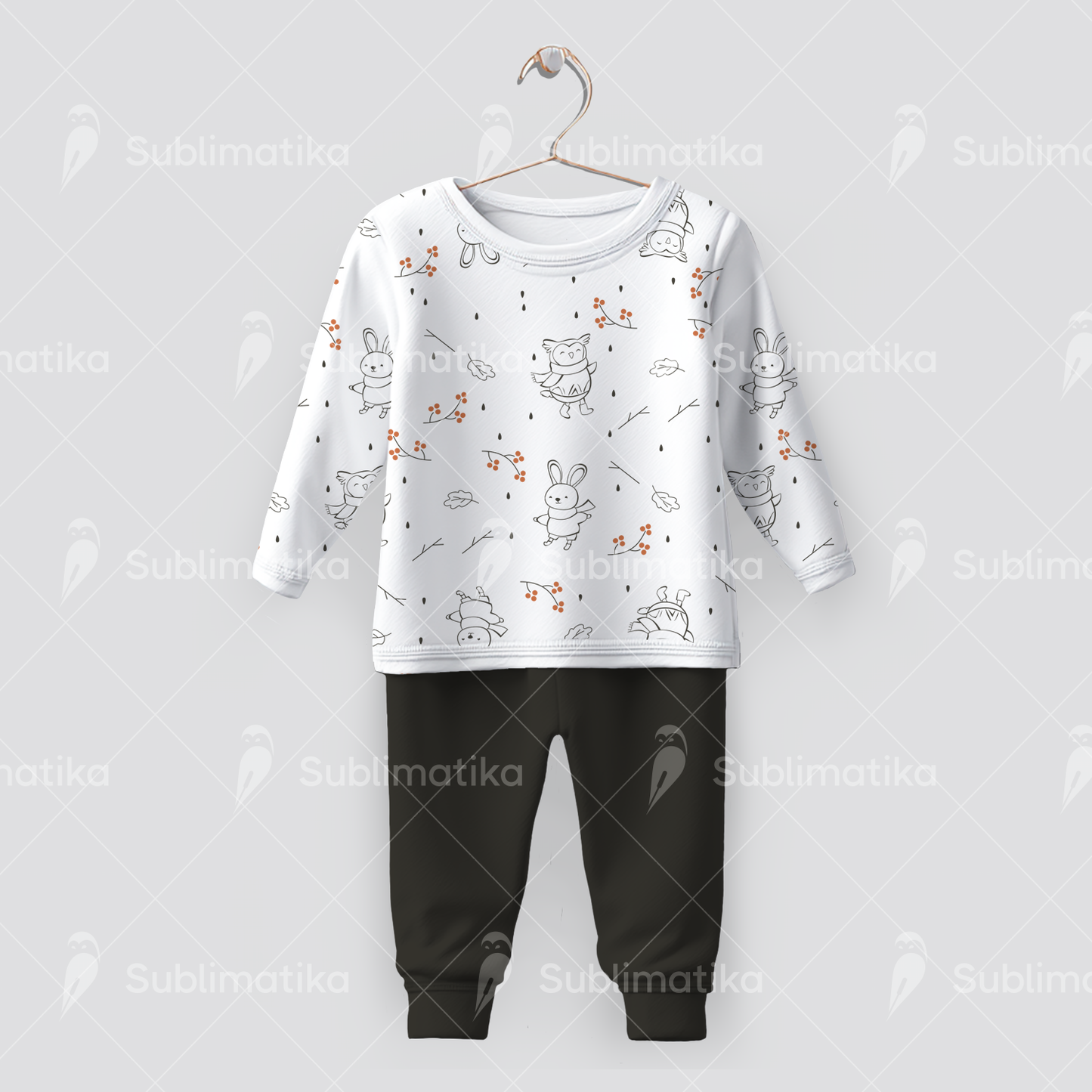 Owl and Bunny Rain Stroll_Pattern