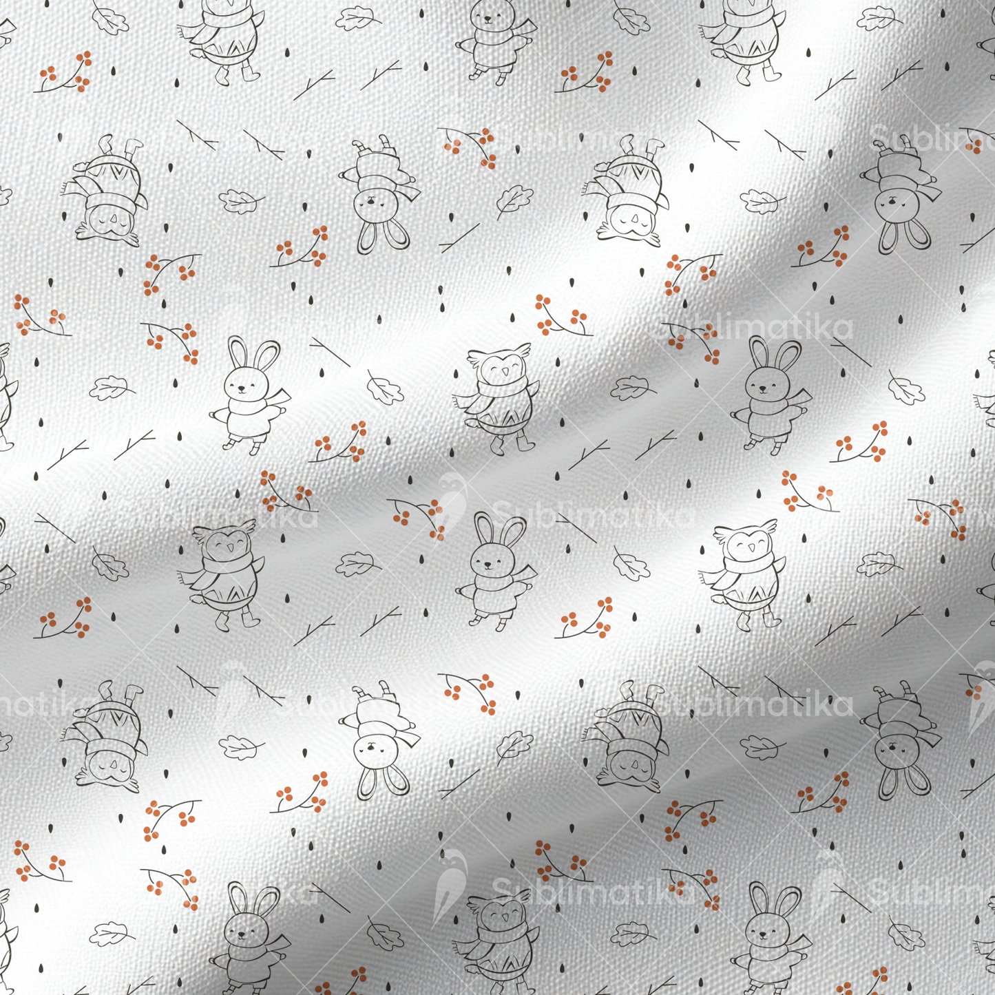 Owl and Bunny Rain Stroll_Pattern