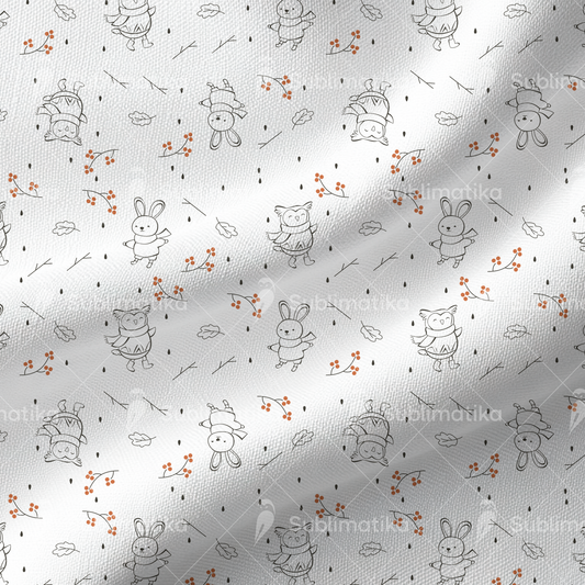 Owl and Bunny Rain Stroll_Pattern